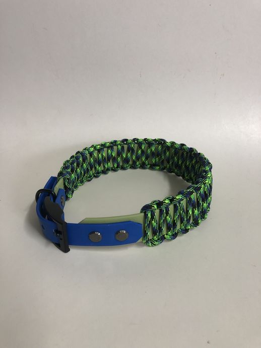 Biothane Halsband mit Paracord Umflechtung