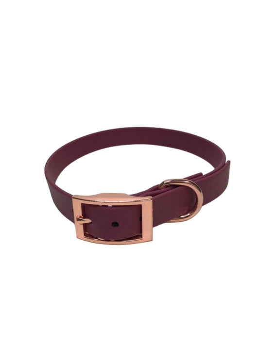 Biothane Halsband weinrot,Halsbänder und Leinen von paleroad-design, viele Farben und Breiten, alle Größen, individuell gestalten,