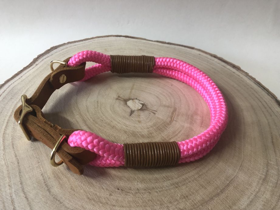 Tauhalsband mit Leder Adapter