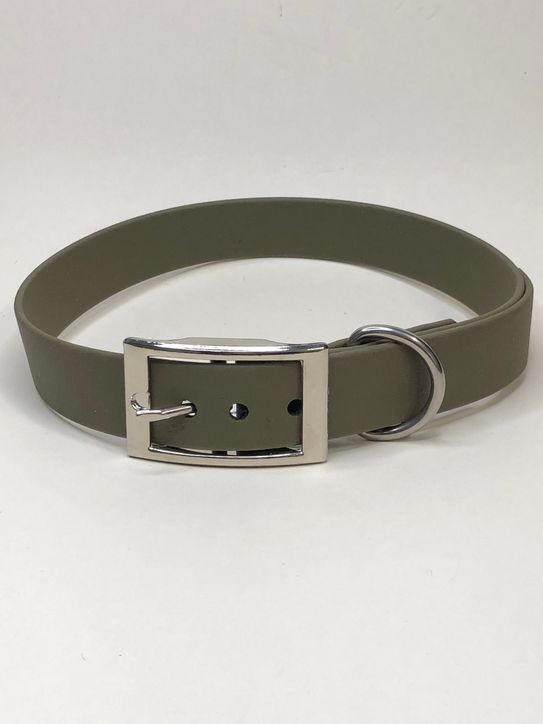 Biothane Halsband in Olive, Halsumfang 40 - 45 cm