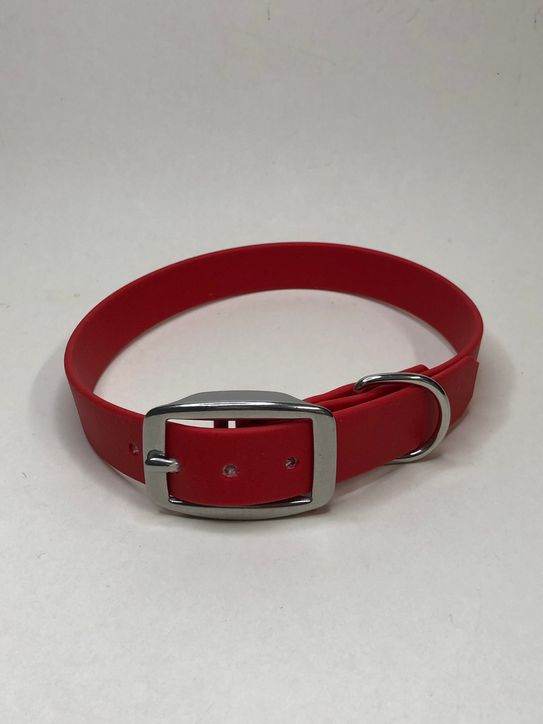 Biothane Halsband in rot, Halsumfang 36 - 40 cm