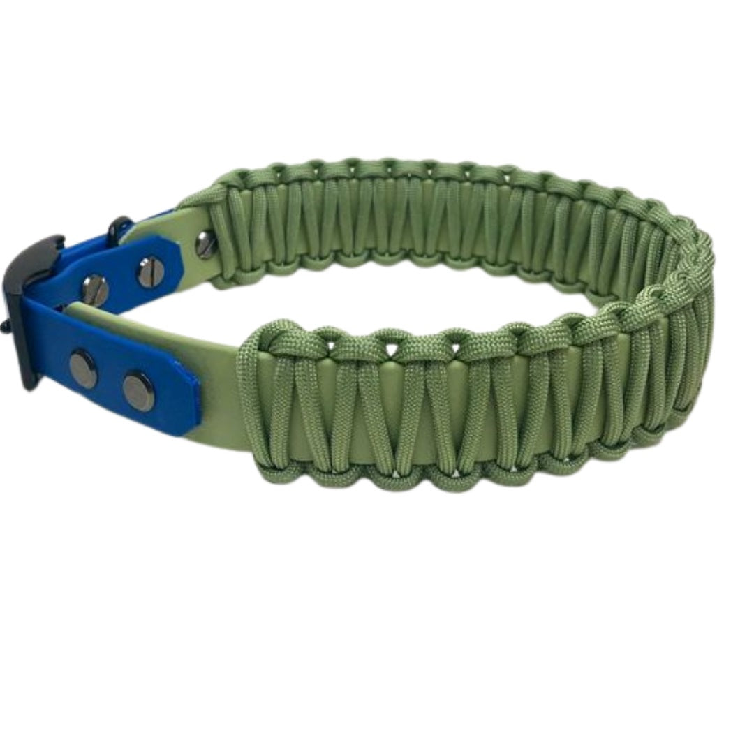 Halsband aus Biothane mit Paracord Umflechtung,Halsumfang 41-44 cm