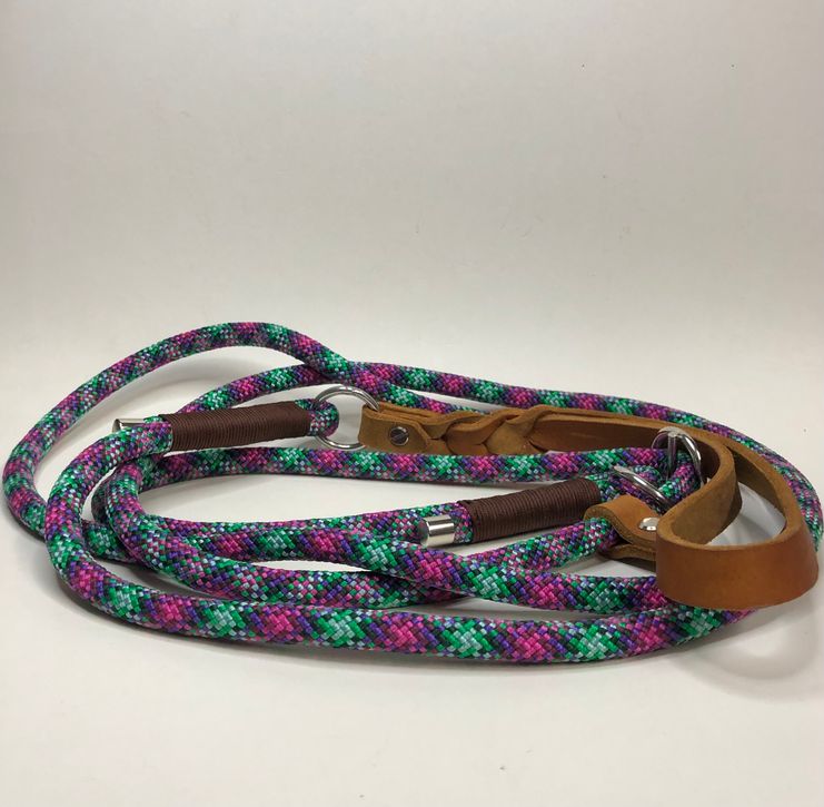 Retrieverleine aus Tauseil / Handschlaufe aus Fettleder/Gestalte selbst