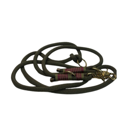 verstellbare Leine aus Premiumtau/Olive