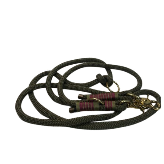 verstellbare Leine aus Premiumtau/Olive