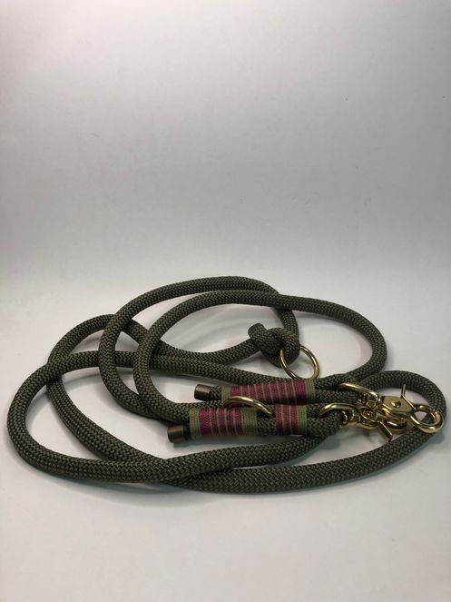 verstellbare Leine aus Premiumtau/Olive