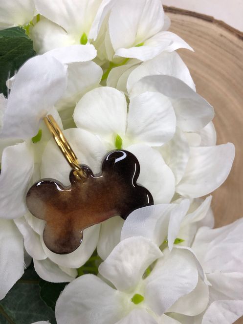 Hundemarke Knochenform braun/coffee