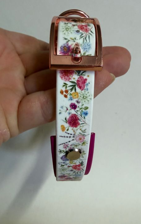 Biothane Halsband, "Motiv Blümchen", Halsumfang 34-37 cm