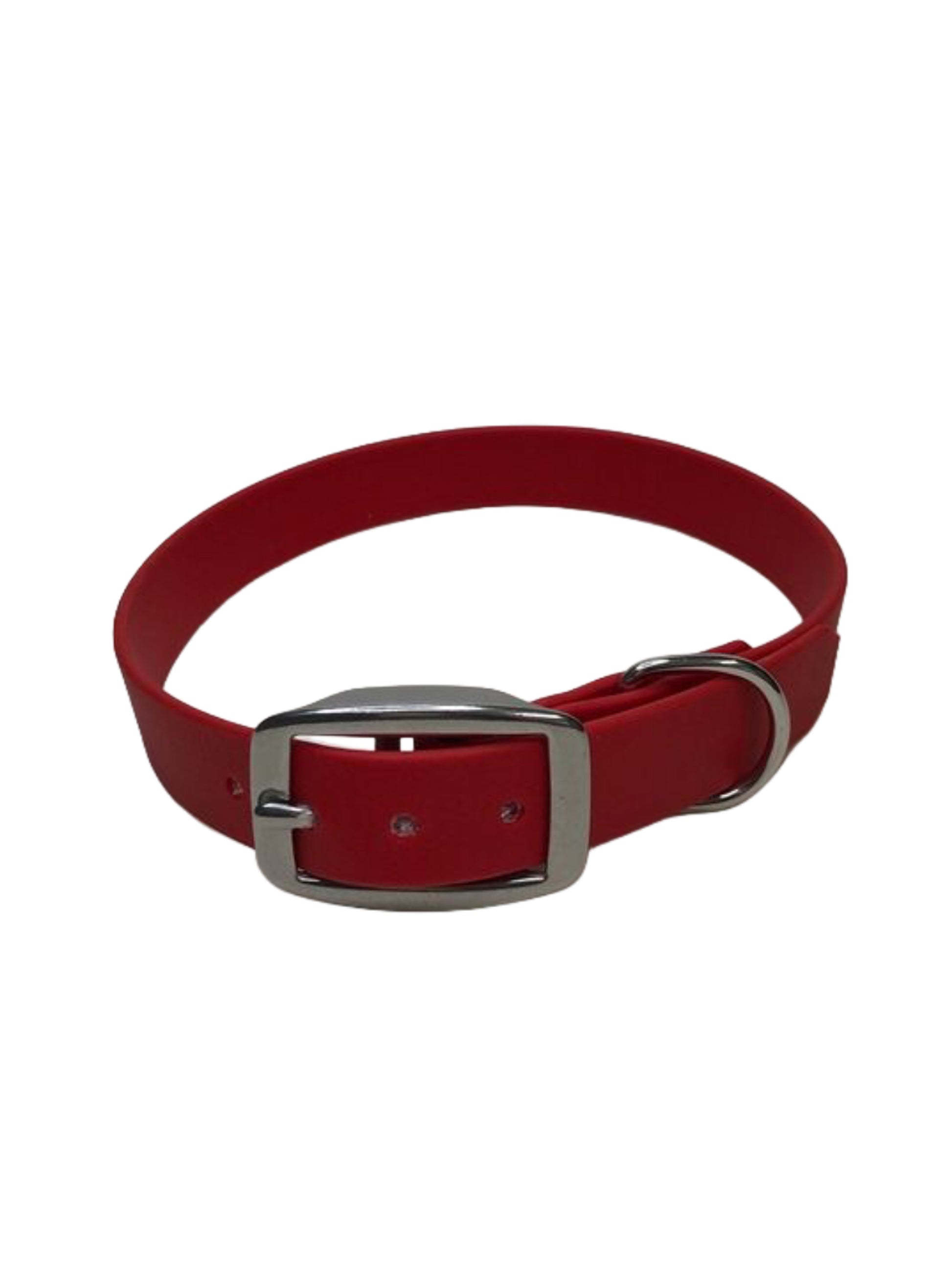 Halsband aus Biothane in rot, viele Farben und Breiten wählbar, handgefertigt von paleroad-design