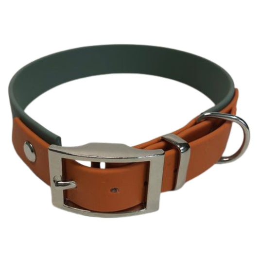 Halsband Duo, Khaki/Burntorange, HU 40-43 cm