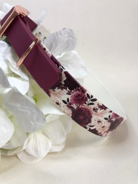 Biothane Halsband, Moitive Rosen Halumfang  41 -44 cm