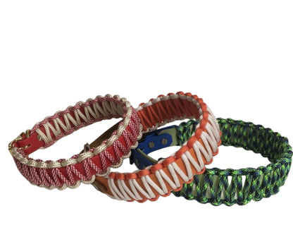 Biothane Halsband mit Paracord von paleroad-desing, handgefertigt und umflochen, viele Farben wählbar, für alle Hunderassen und Größen