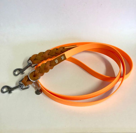 Verstellbate Leine aus Biothane/ Neoanorange