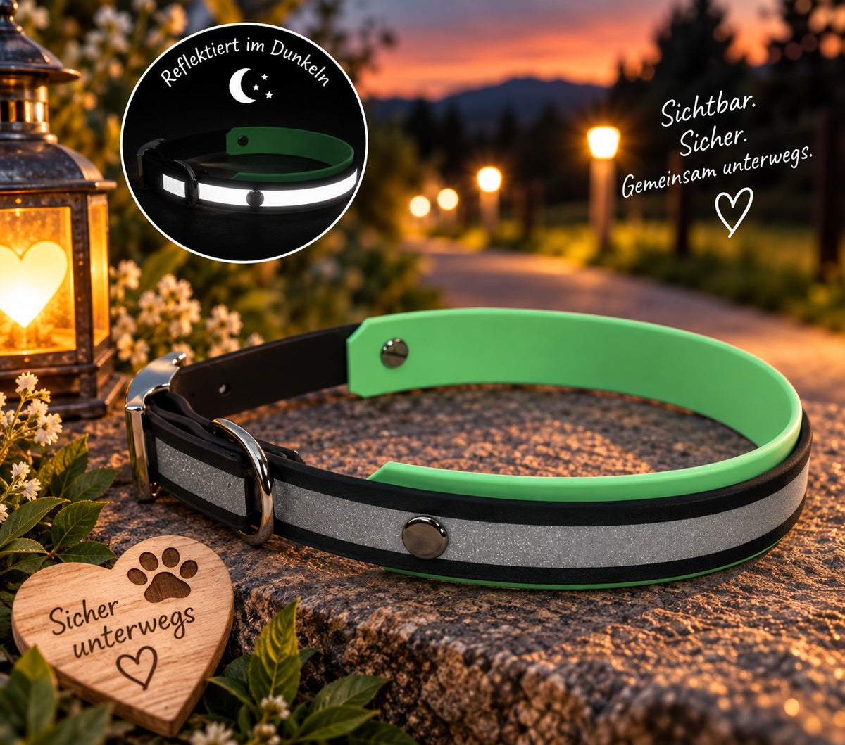 Biothane Halsband "Gleam Duo", reflektierend