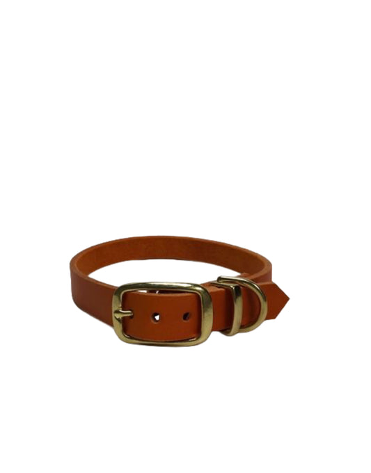 Halsband aus Leder von paleroad-desing, Farbe orange, individuell und handgemacht, 