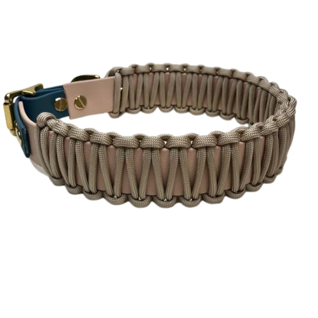Halsband Lace mit Paracord, Tan/Petrol, HU 39-42 cm