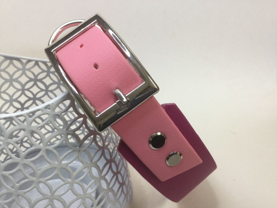 Halsband Duo  Neonpink /Pastellrosa, extra breit, HU 45-49 cm