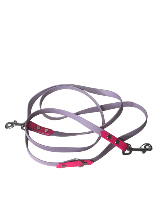 Verstellbare Leine aus Biothane / Pastelllila
