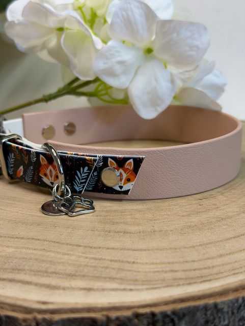 Biothane Halsband, Motiv Füchse, Halsumfang 39-42 cm