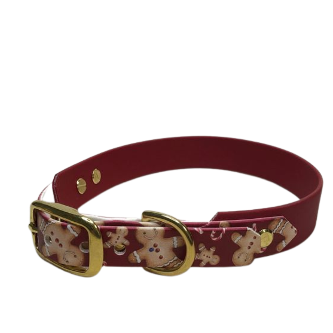 Halsband aus Biothane "Gingerbread"/ weinrot