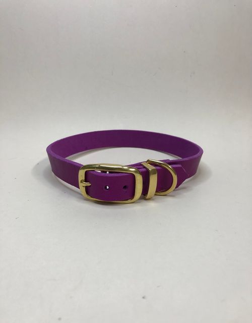 Lederhalsband in Purpur, Halsumfang  41 - 45 cm