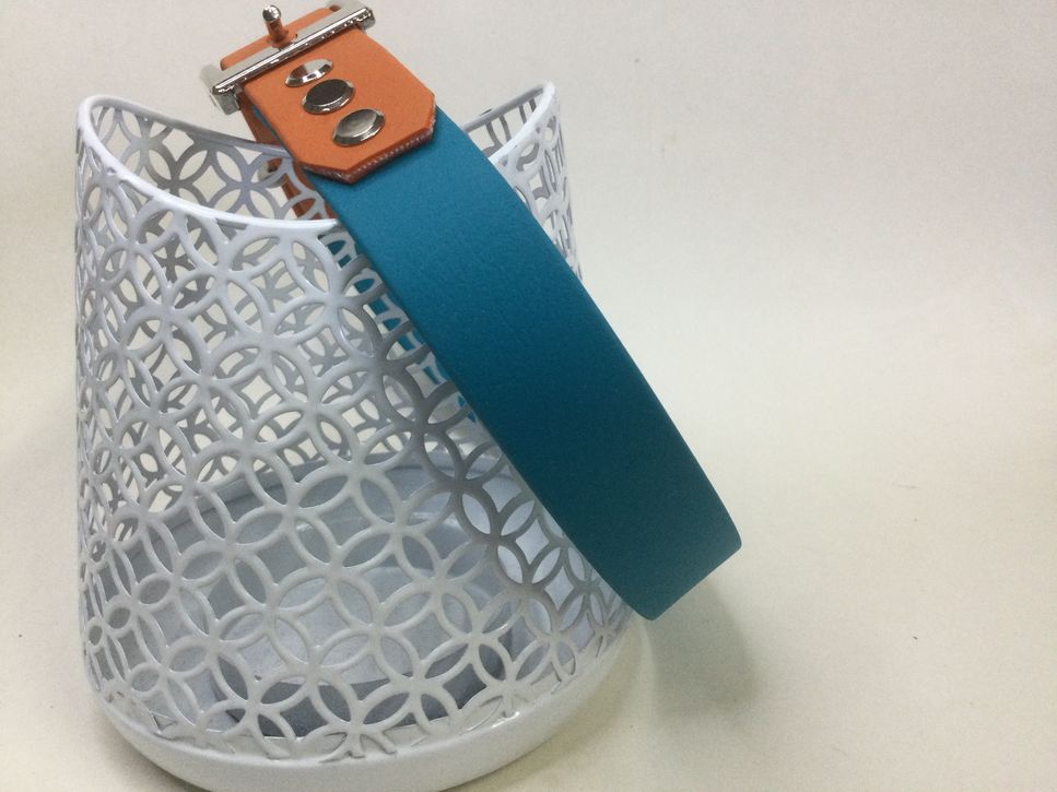 Halsband Duo Petrol/Burntorange, HU 46-50 cm