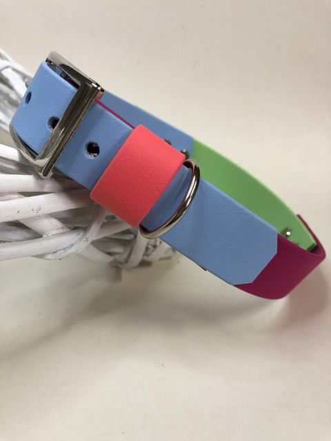 Biothane Halsband Saga,3-farbig, Halsumfang 40-43 cm