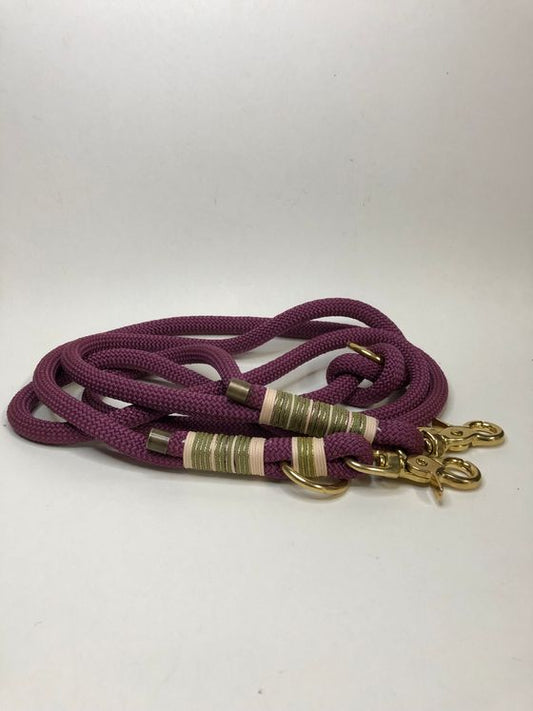 Verstellbare Leine aus Premiumtau/Weinrot
