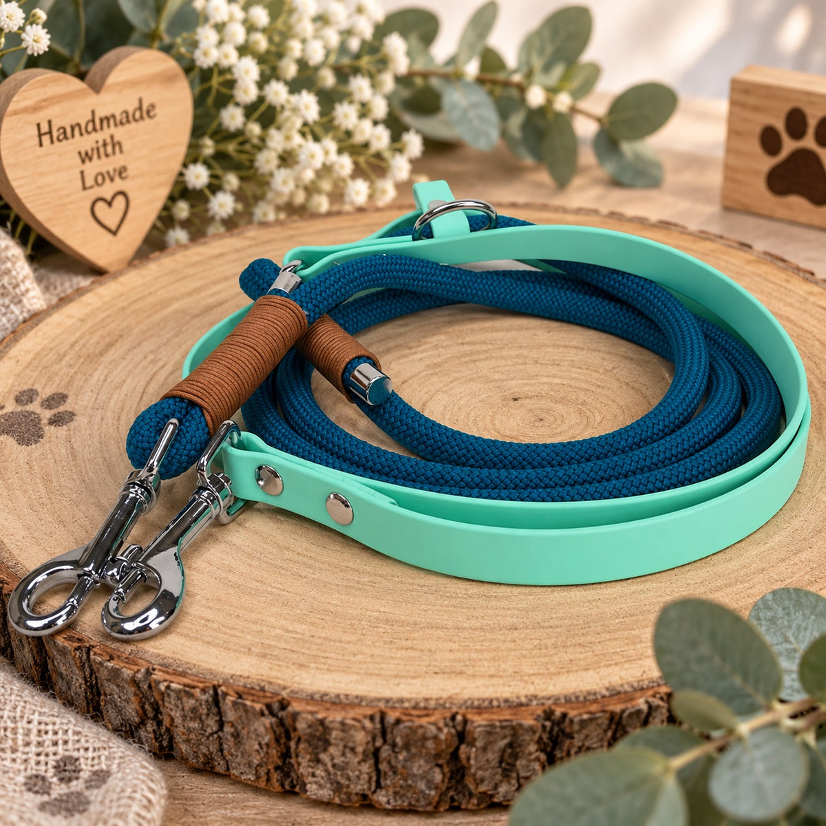 Crossbody Leine aus Biothane und Premiumtau