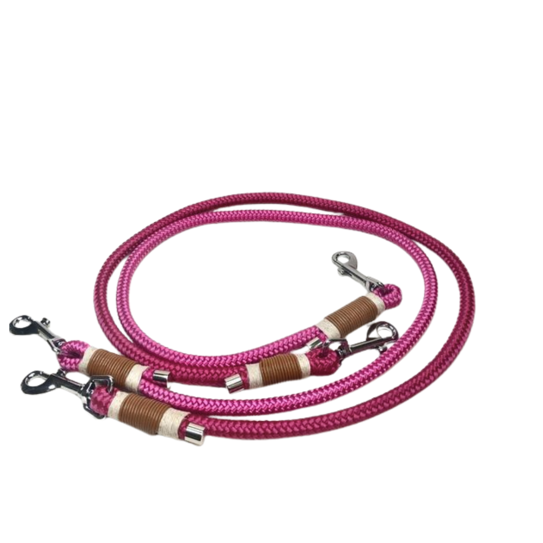 Koppelleine aus weichem Leder/ Set mit Umhängeleine/Crossbody