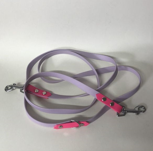 Verstellbare Leine aus Biothane / Pastelllila