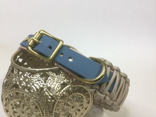 Halsband Lace mit Paracord, Tan/Petrol, HU 39-42 cm