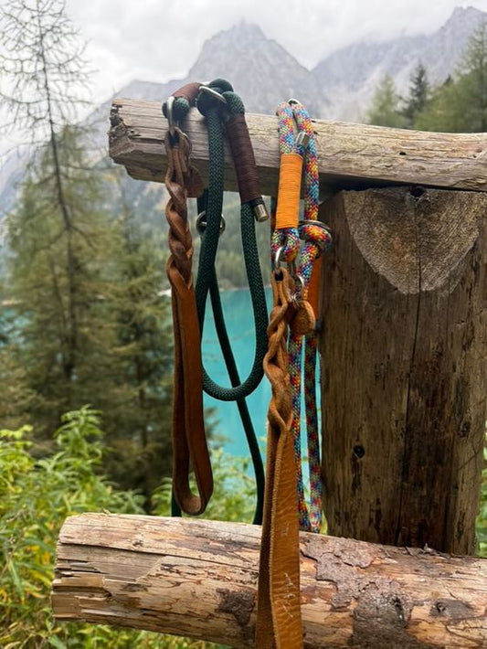 Retrieverleine aus Tauseil / Handschlaufe aus Fettleder/Gestalte selbst