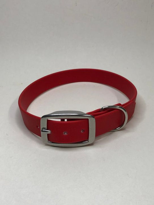 Biothane Halsband in rot, Halsumfang 36 - 40 cm