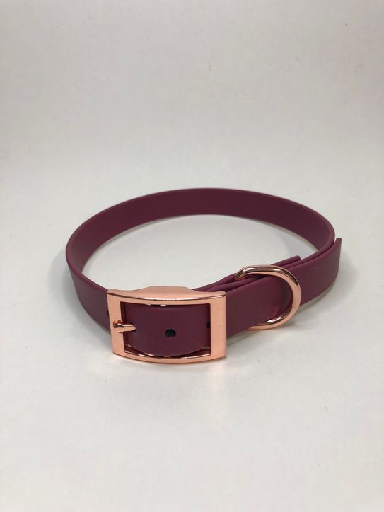 Biothane Halsband in weinrot, Halsumfang 39 - 44 cm